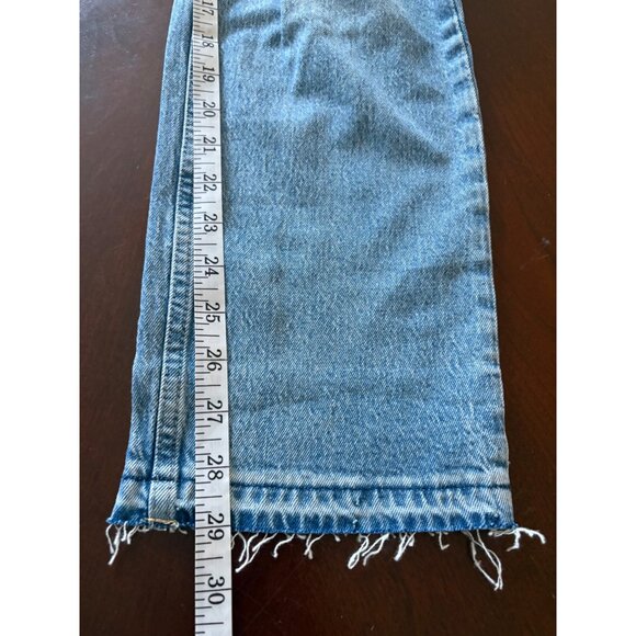 GAP Cheeky Straight High Rise Jeans Medium Wash Vintage Destructed Size 8 Long - Picture 10 of 11